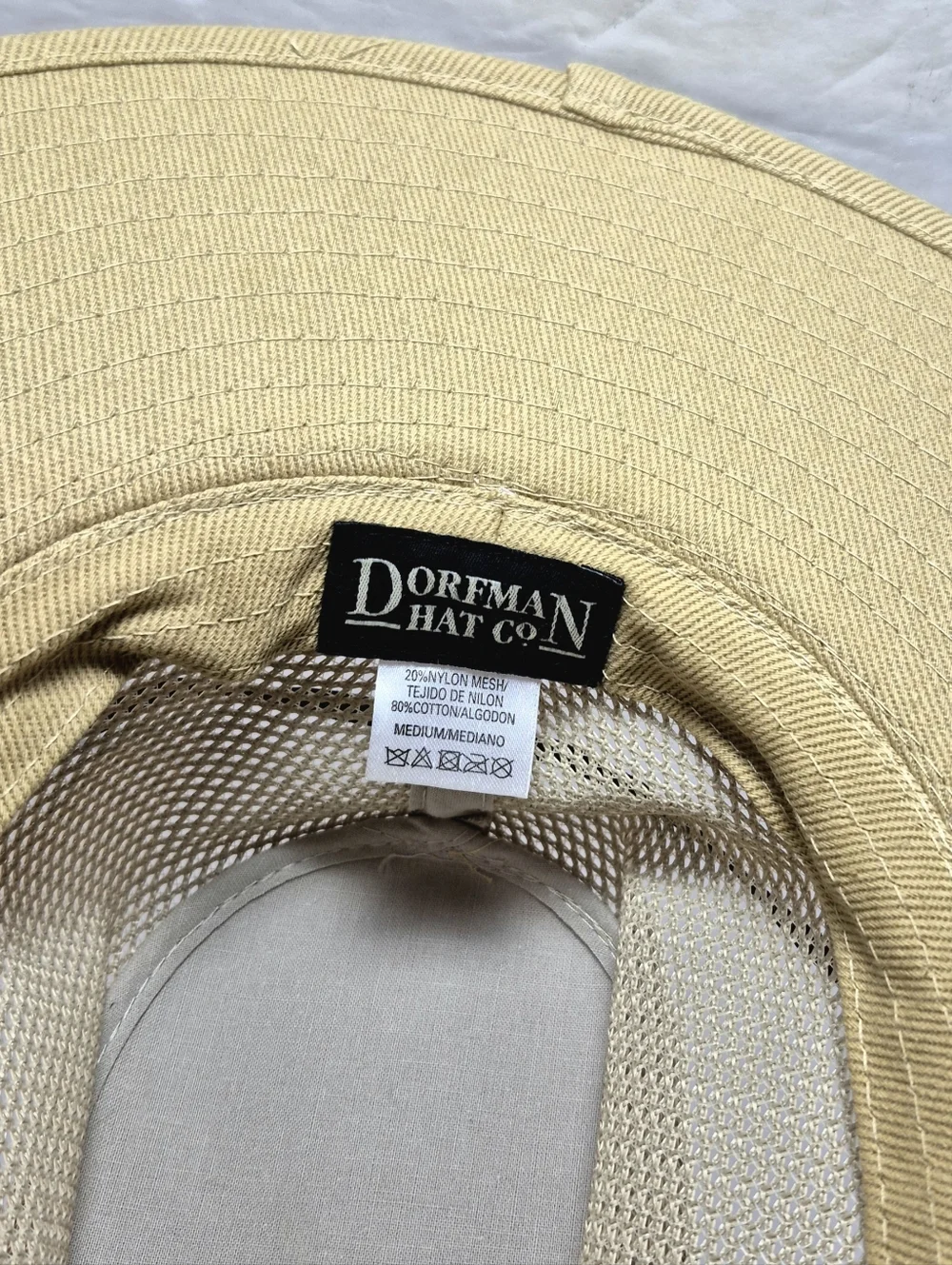 NWOT Dorfman Hat Co. Khaki Mesh Crown Safari Sun Hat Unisex Packable Travel